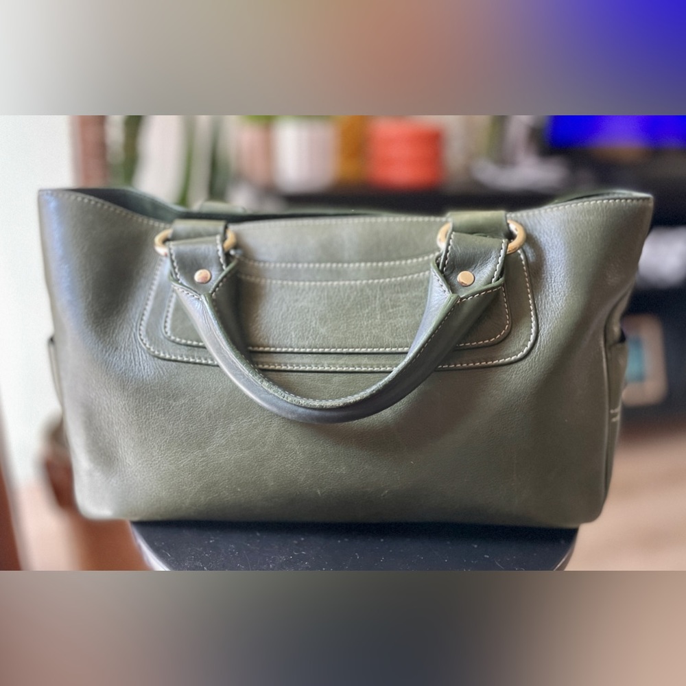 100% AUTHENTIC, like-new & barely used, Céline Boogie Bag in Olive Green Leather